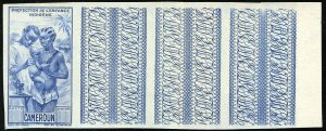 French Colonies, Cameroon YTPA 19P, 1942 imperf. sheet margin proof with valu...