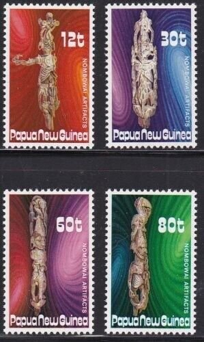 Album Tesori Papua Nuovo Guinea Scott# 632-635 Intagliato Personaggi come Nh