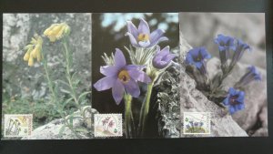 flower european year of nature conservation set of 3 maximum card Slovakia 86293