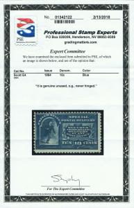 SCARCE GENUINE SCOTT #E4 MINT OG NH PSE CERT SPECIAL 1894 10¢ DELIVERY SCV $2000