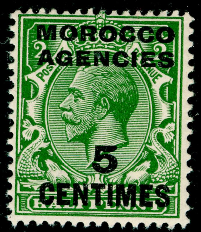 MOROCCO AGENCIES SG192, 5c on ½d green, NH MINT.