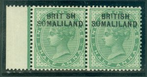 SG 1a British Somaliland 1903. ½a yellow-green British variety in left...