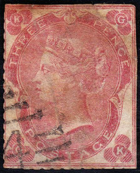 Great Britain Scott 37 (1862) Used Damaged, no perfs, CV $260.00 B