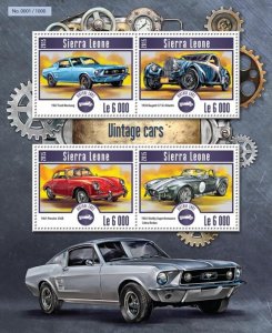 SIERRA LEONE - 2015 - Vintage Cars - Perf 4v Sheet -Mint Never Hinged