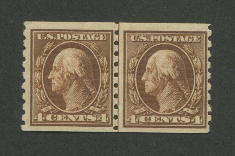 1912 United States Postage Stamp #395 Mint Never Hinged OG Line Pair Certified 