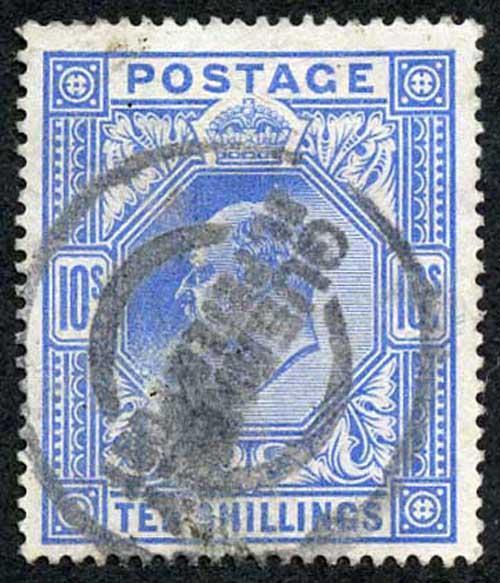 SG319 KEVII 10- Blue (Somerset House) Very Fine Used Cat 600