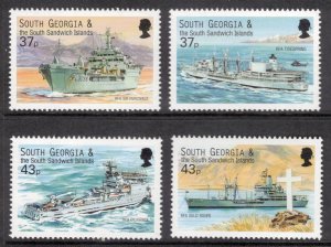 SOUTH GEORGIA 2001 Royal Fleet Auxiliary Vessels; Scott 266-69, SG 324-27; MNH