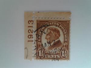 SCOTT # 553 USED SINGLE WITH PLATE NUMBER !! VERY NICE STAMP !!