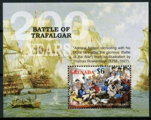 Grenada 2005 MNH Battle of Trafalgar 200th Nelson Rowlandson 1v S/S Ships Stamps