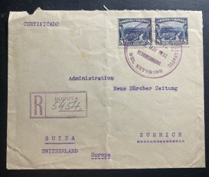 1932 Bogota Colombia Post Office Dept Registered Cover To Zurich Switzerland