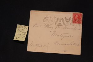 US 265 on cover Boston MA flag to CT (#2061)