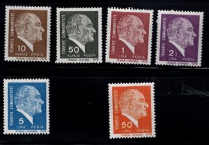 TURKEY Scott 2065-2069 and 2073 MNH** 1978 Kemal Ataturk set