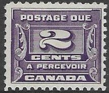 Canada  J-12   1933   2 cents postage due  fvf  unused