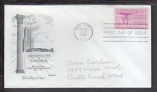 US Architects 1957 Artmaster Pencil FDC BIN