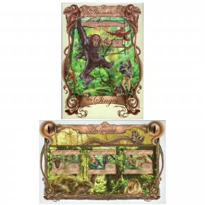 Monkeys Stamp Bundle of 2 Pan Troglodytes Brigitte Bardot S/S MNH #9861-9863