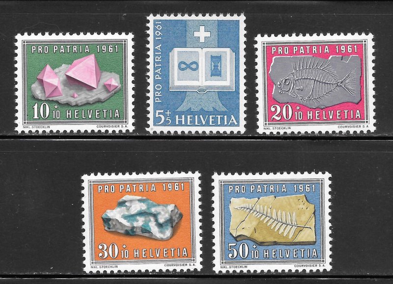 Switzerland Scott B303-307 MNHOG - 1961 Minerals Semi-Postals - SCV $4.45