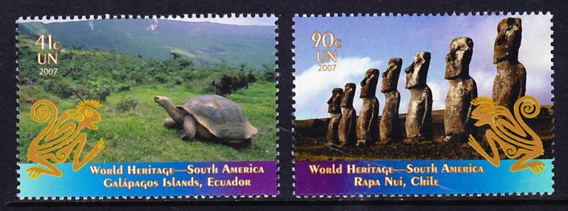 941-42 United Nations 2007 World Heritage South America MNH