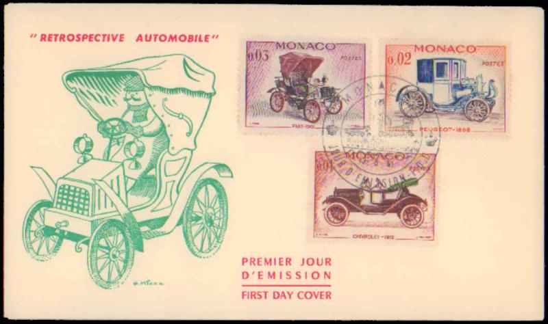 Monaco, Worldwide First Day Cover, Automobiles