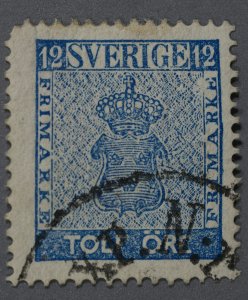 Sweden #9 Used Fine/VF Place Cancel