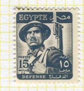 EGYPT; 1953 Pictorial Soldier issue Mint hinged 15m. value