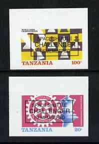 Tanzania 1986 World Chess/Rotary imperf set of 2 opt\'d \...