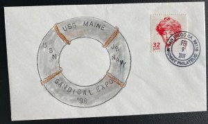 1998 San Diego CA USA Hand Painted Cover Spanish American War Centenary