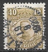 Sweden 1917 40 Ore Gustav, Scott #88, used