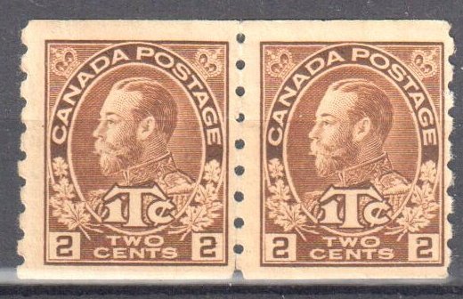 Canada #MR7iii VF NH Pair - C$1500.00 -- Scarce Die 1