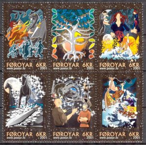 Faroe Islands Denmark 2001 Fairy Tales North Sages set of 6 MNH