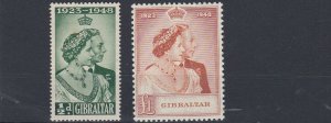 GIBRALTAR     1948 - 49  ROYAL SILVER WEDDING  MH 