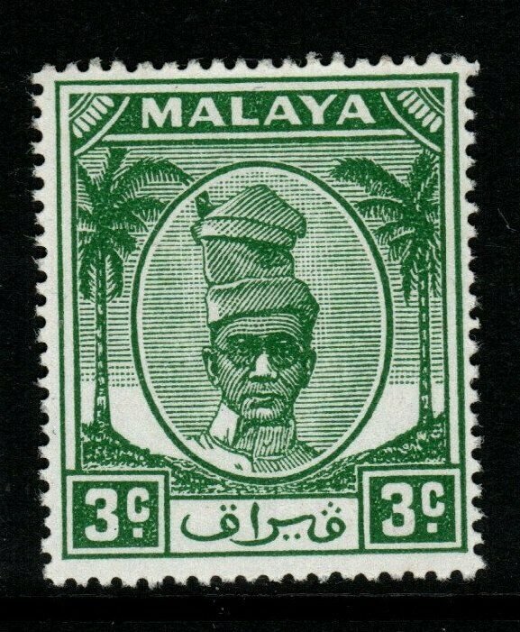 MALAYA PERAK SG130 1950 3c GREEN MTD MINT