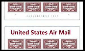 US 5282 Centennial Air Mail Red F header gutter block 8 MNH 2018