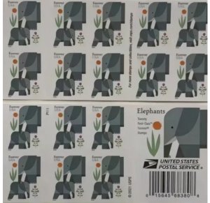 2022 Elephant Forever stamps 5 books total 100pcs