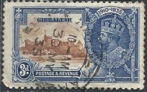 Gibraltar 101 (used) 3p George V Silver Jubilee (1935)