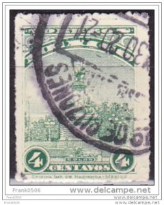 Mexico 1927, Colombus Monument, 4c green, sc#653, used, rouletted