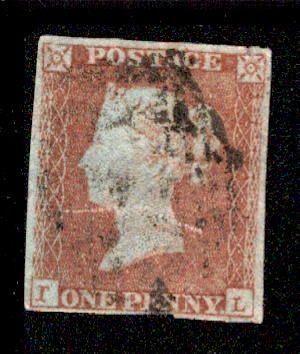 Great Britain #3 Penny Red Imperf Used Lettered TL USD20.00