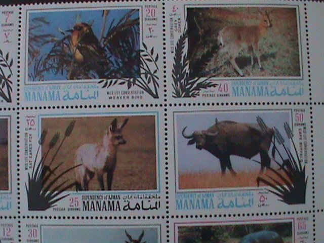 ​MANAMA-AIRMAIL-WILD LIFE CONSERVATION-WILD ANIMALS COMPLETE SET OF 16 MNH VF