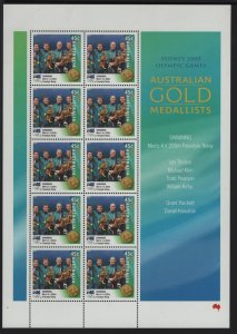 AUSTRALIA, 1877, MNH, SHEET OF 10,2000,  AUSTRALIAN GOLD MEDALISTS 2000 OLYMPICS