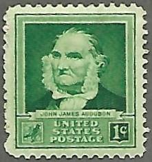 United States #874 1c John Audubon MH (1940)