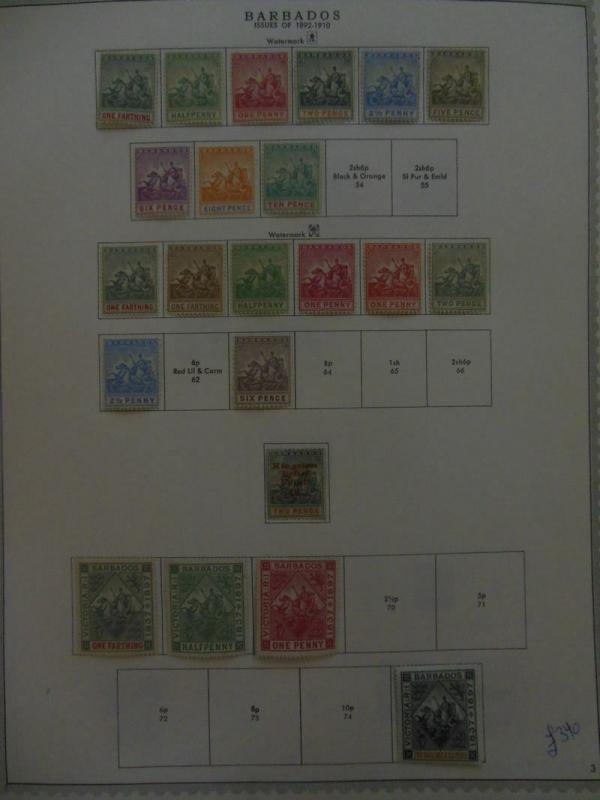 BARBADOS : Beautiful Very Fine, Mint collection on album pages SG Cat £1,001.00