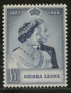 SIERRA LEONE Sc#189 SG204 1948 Silver Wedding £1 Value  OG Mint LH