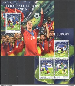 2016 Sierra Leone Sport Football Euro Portugal Ronaldo Kb+Bl ** Stamps St372