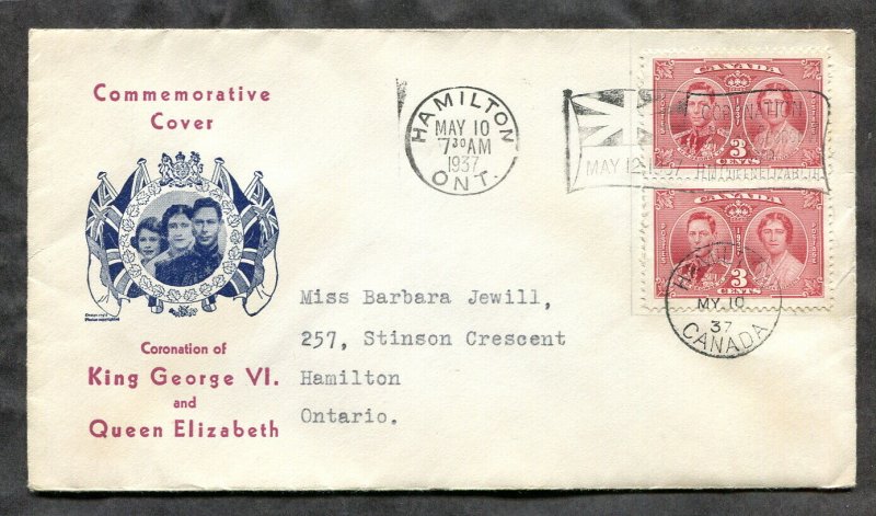 p323 - Canada FDC Cover 1937 Coronation