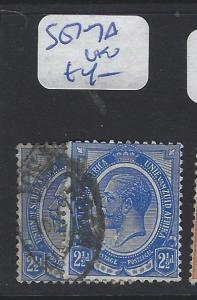 SOUTH AFRICA  (P1909B) KGV  2 1/2D  SG 7-7A   VFU