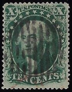 Scott #33 - $175.00 – F/VF-used – Neat black grid cancellation. Deep dark color.