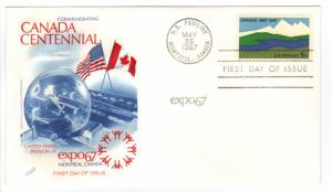 US 1324 (Me-4) 5c Montreal Expo '67 FDC Fleetwood Cachet ECV $12.50