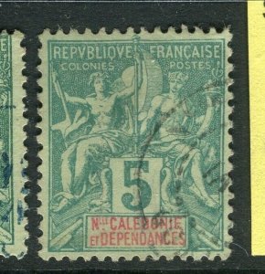 FRENCH COLONIES; NEW CALEDONIA 1890s Tablet type used 5c. value