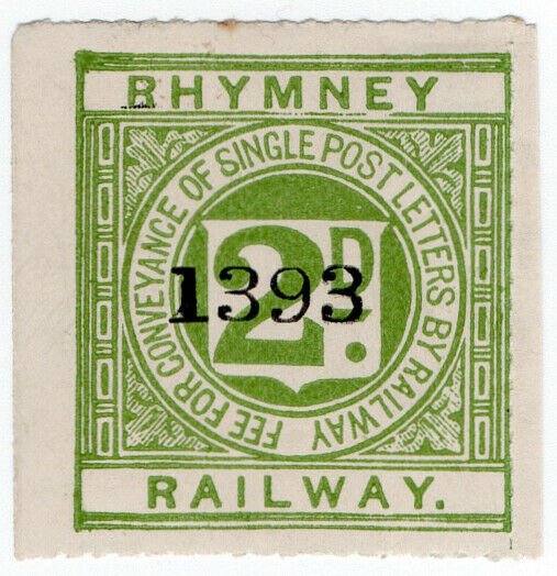 (I.B) Rhymney Railway : Letter Stamp 2d