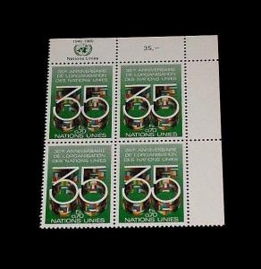 U.N. 1980, GENEVA #94, 35th ANNIVERSARY, INSC. BLK/4, NICE!! LQQK!!