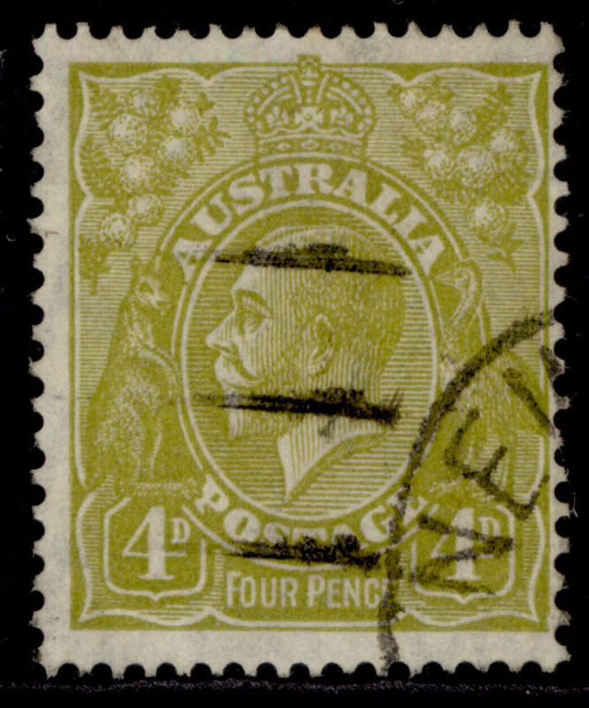 AUSTRALIA GV SG129, 4d yellow-olive, FINE USED.